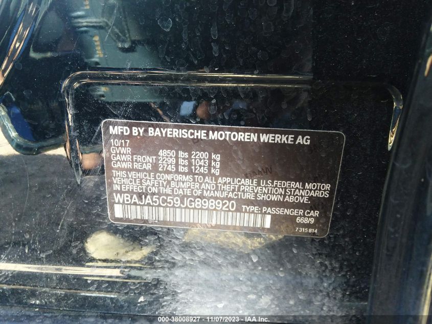 2018 BMW 530 I WBAJA5C59JG898920