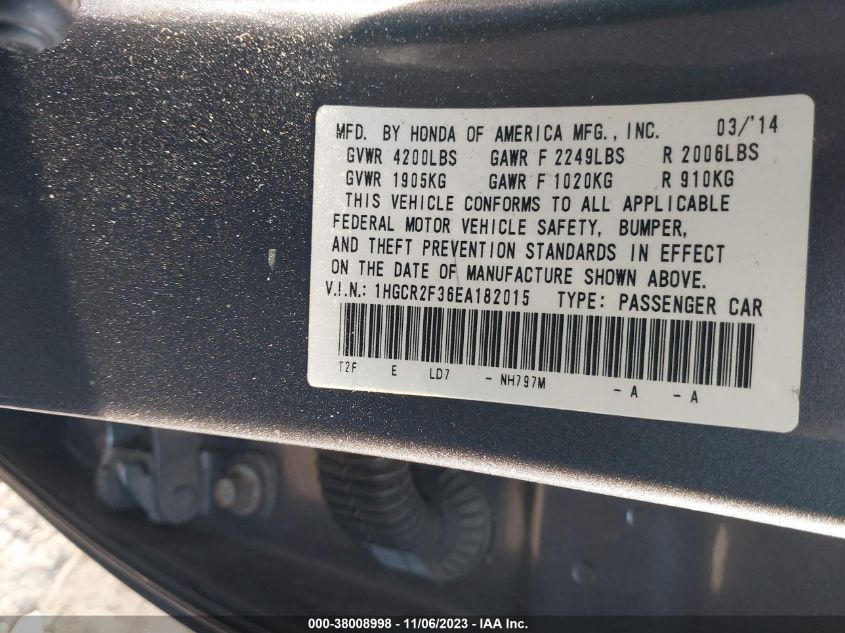 2014 HONDA ACCORD LX - 1HGCR2F36EA182015