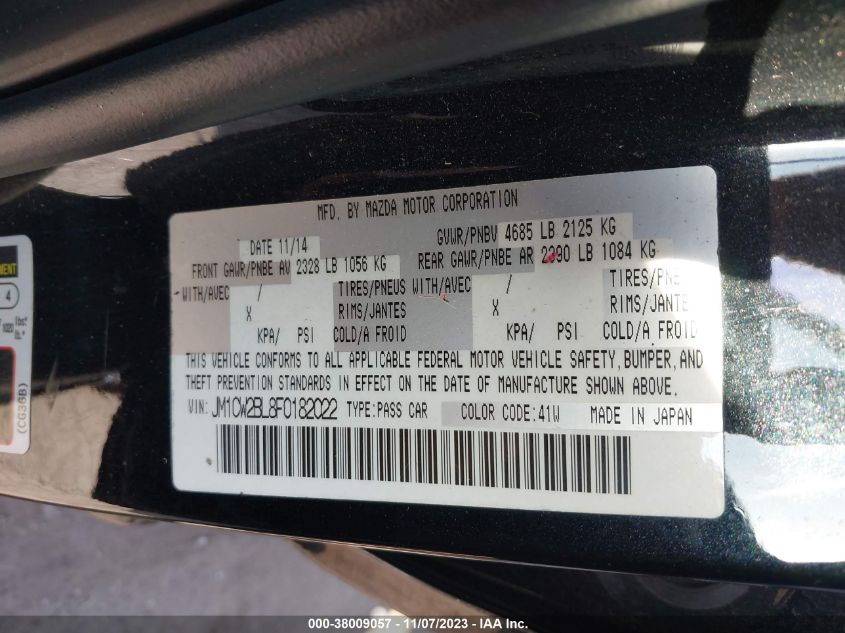 2015 MAZDA MAZDA5 SPORT - JM1CW2BL8F0182022
