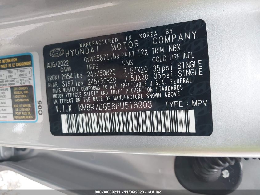 2023 HYUNDAI PALISADE CALLIGRAPHY - KM8R7DGE8PU518903