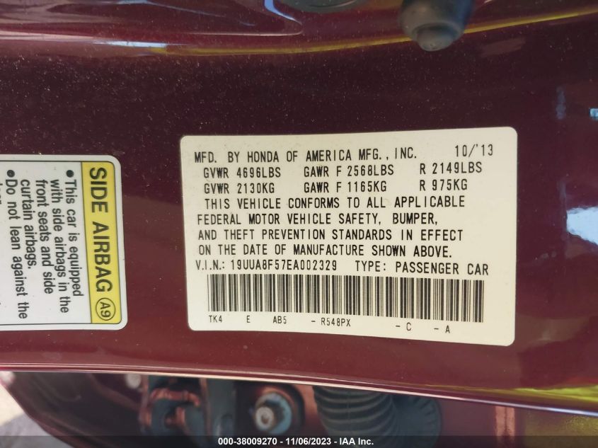 2014 ACURA TL 3.5 - 19UUA8F57EA002329