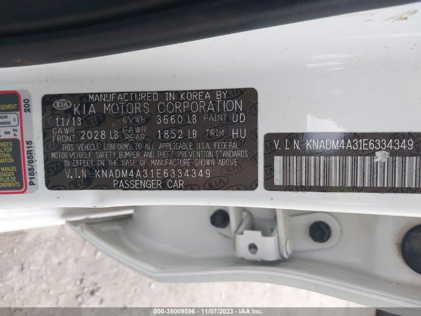 2014 KIA RIO LX - KNADM4A31E6334349