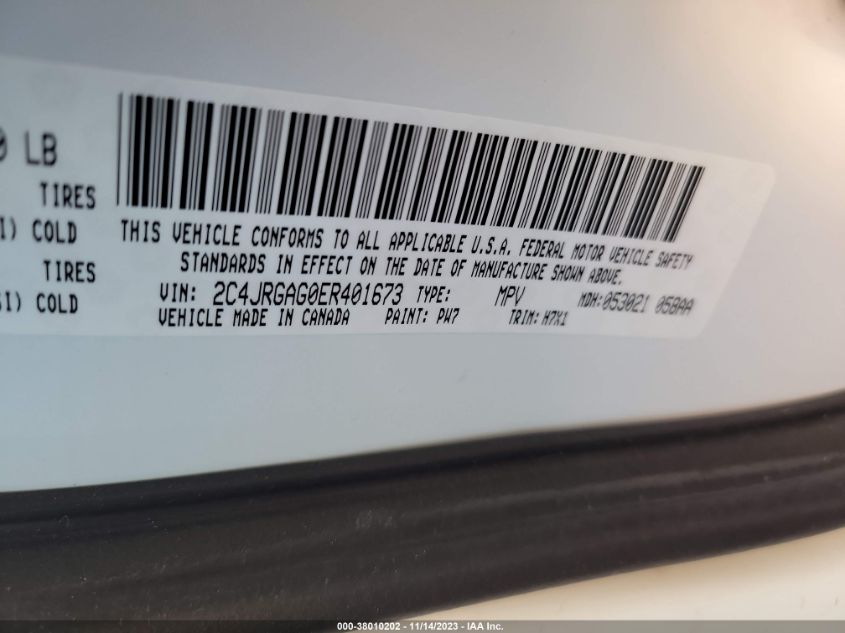 2014 RAM CARGO TRADESMAN 2C4JRGAG0ER401673