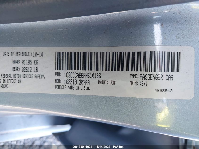 2015 CHRYSLER 200 LIMITED - 1C3CCCAB6FN610166
