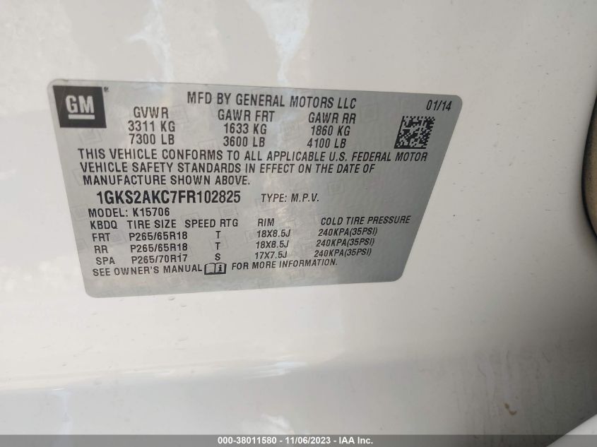 2015 GMC YUKON SLE - 1GKS2AKC7FR102825