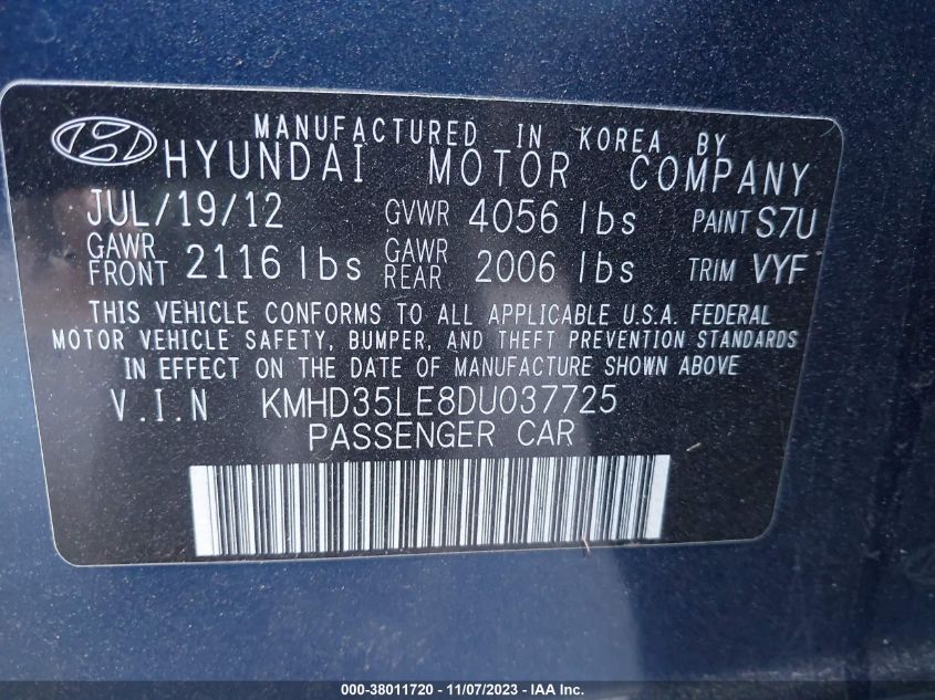 2013 HYUNDAI ELANTRA GT - KMHD35LE8DU037725
