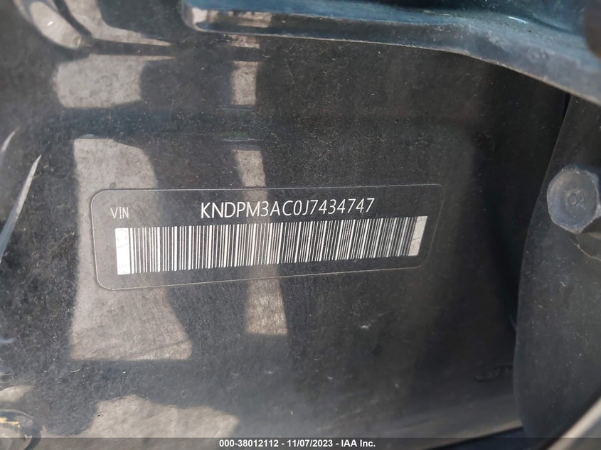 VIN KNDPM3AC0J7434747 2018 KIA SPORTAGE LX