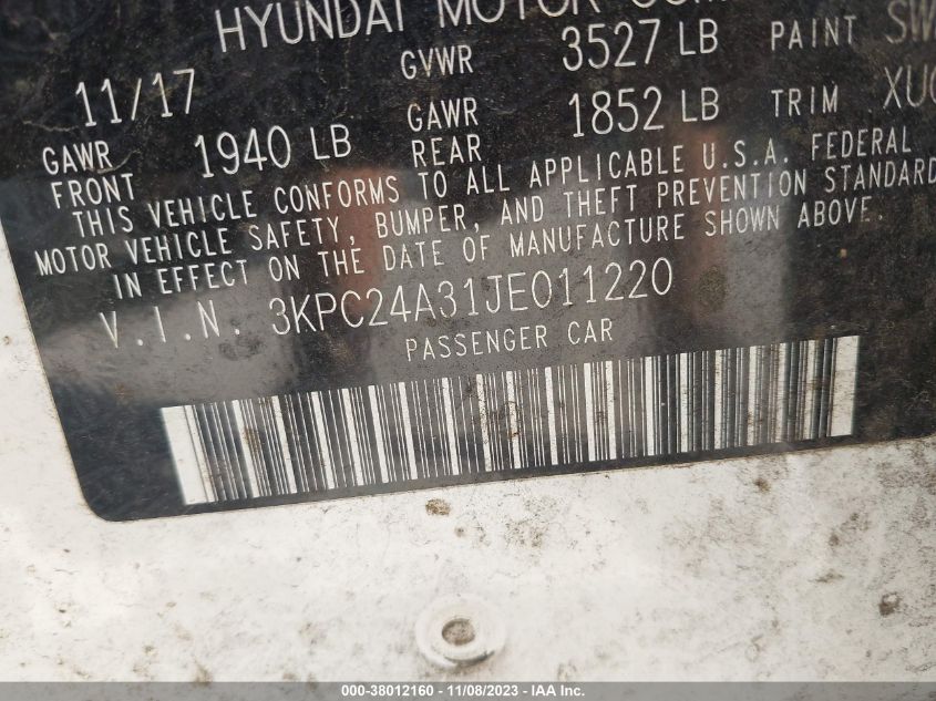 2018 HYUNDAI ACCENT SE/SEL - 3KPC24A31JE011220