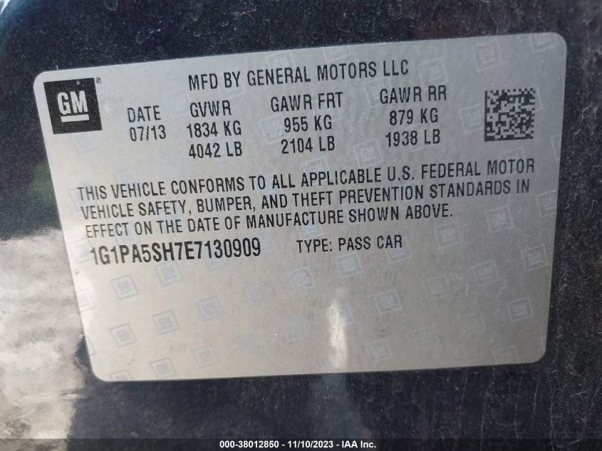 2014 CHEVROLET CRUZE LS AUTO - 1G1PA5SH7E7130909