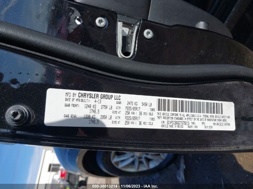 2013 DODGE JOURNEY SXT - 3C4PDCBG6DT679215