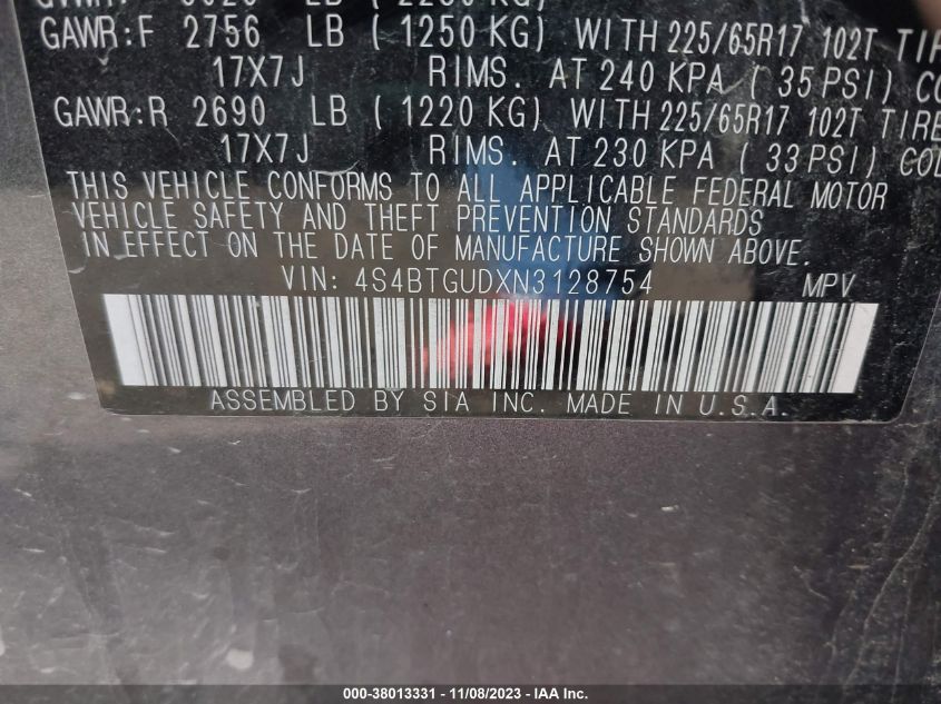 2022 SUBARU OUTBACK WILDERNESS - 4S4BTGUDXN3128754