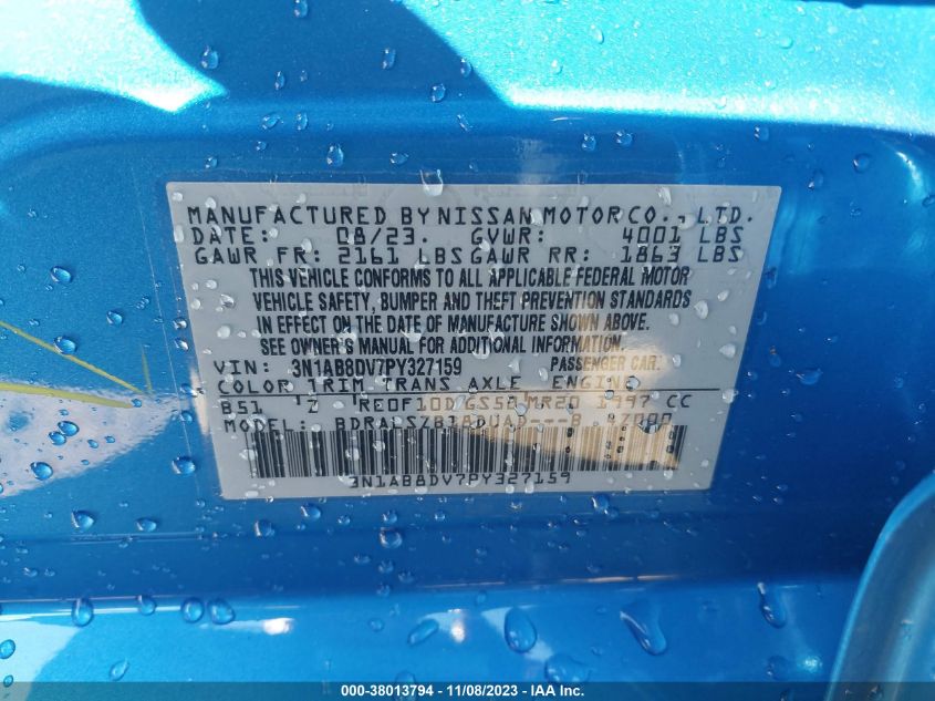 2023 NISSAN SENTRA SR XTRONIC CVT - 3N1AB8DV7PY327159