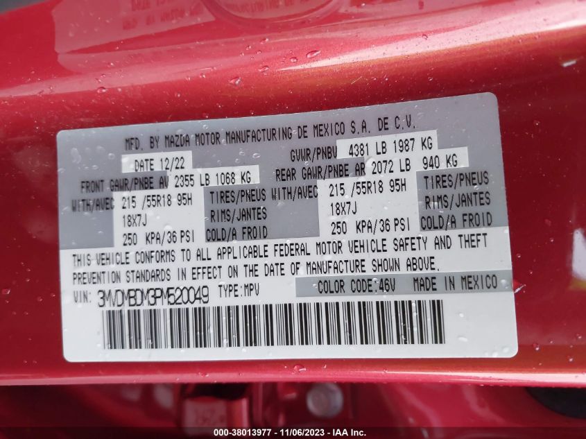 2023 MAZDA CX-30 - 3MZDMBDM3PM520049