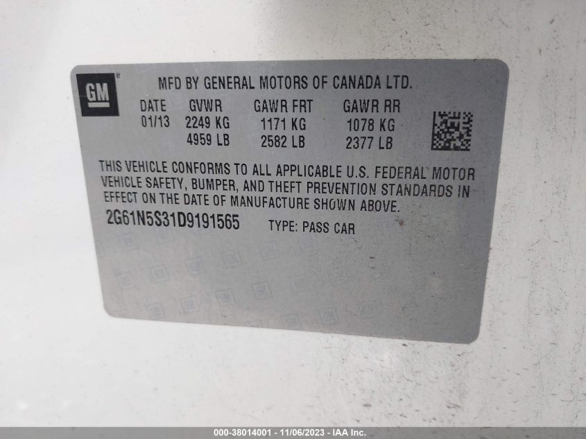 2013 CADILLAC XTS - 2G61N5S31D9191565