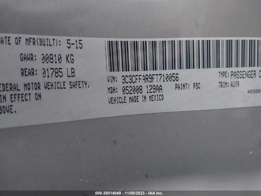 2015 FIAT 500 POP - 3C3CFFAR9FT710056