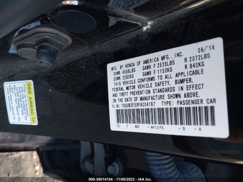 2015 ACURA TLX TECH - 19UUB2F5XFA004197