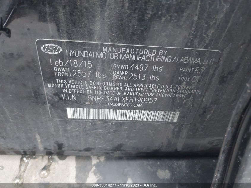 2015 HYUNDAI SONATA SPORT - 5NPE34AFXFH190957