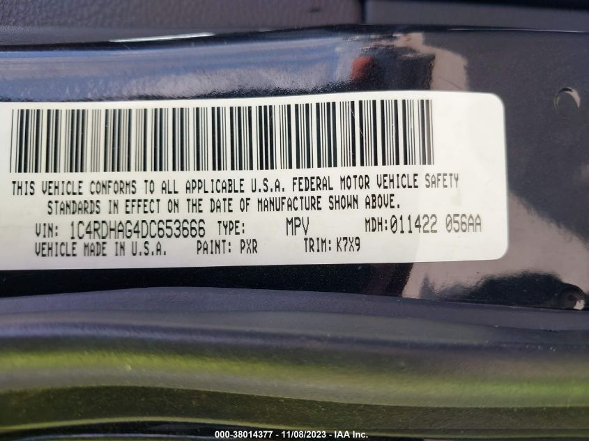 2013 DODGE DURANGO SXT - 1C4RDHAG4DC653666