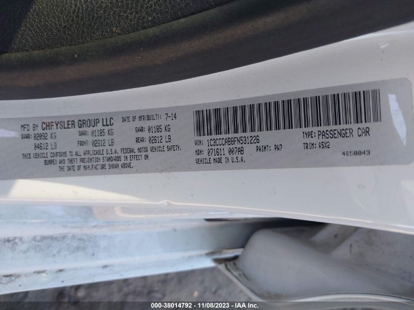 2015 CHRYSLER 200 LIMITED - 1C3CCCAB8FN531226
