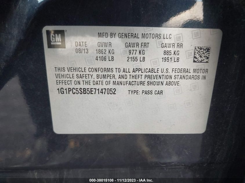2014 CHEVROLET CRUZE 1LT - 1G1PC5SB5E7147052