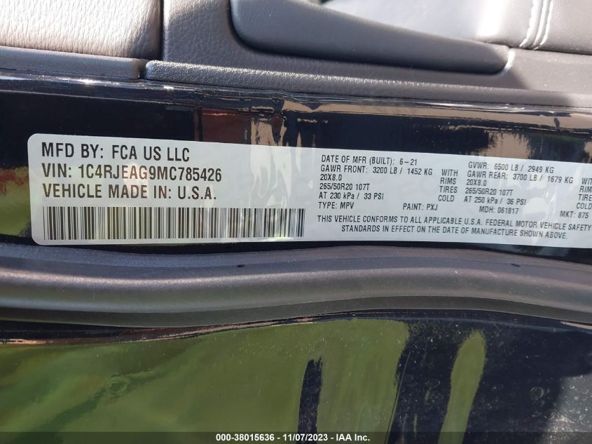 2021 JEEP GRAND CHEROKEE FREEDOM - 1C4RJEAG9MC785426