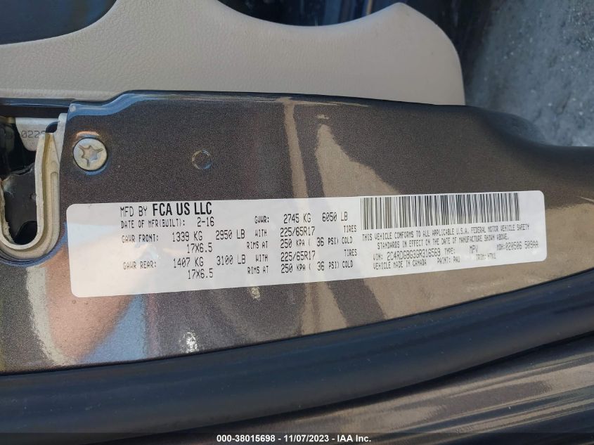 2016 DODGE GRAND CARAVAN SE - 2C4RDGBG3GR316569
