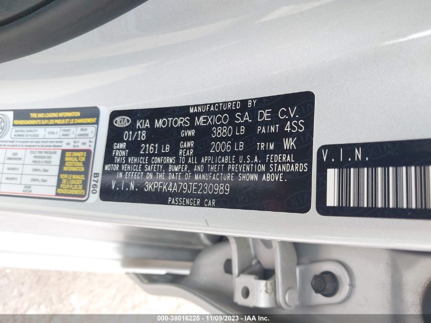 2018 KIA FORTE LX - 3KPFK4A79JE230989