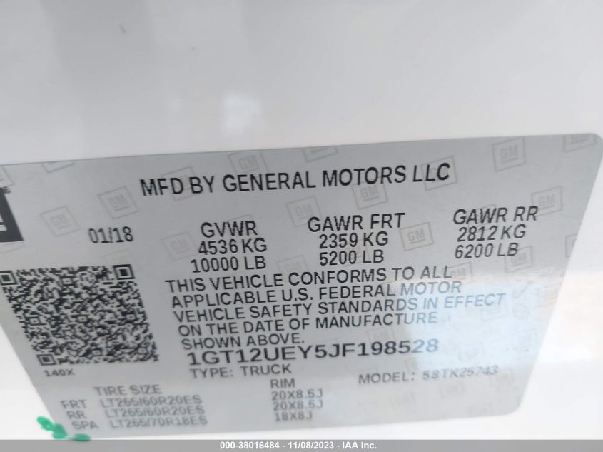 2018 GMC SIERRA 2500HD K2500 DENALI - 1GT12UEY5JF198528