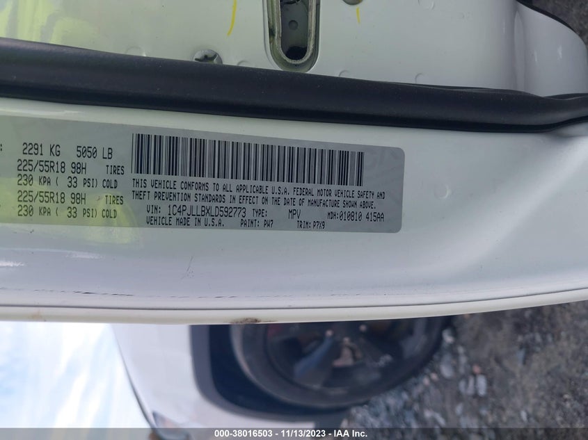 VIN 1C4PJLLBXLD592773 2020 JEEP CHEROKEE LATITUDE PLUS