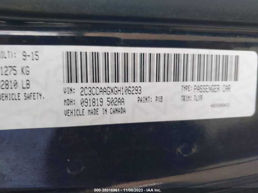 2016 CHRYSLER 300 LIMITED - 2C3CCAAGXGH106293