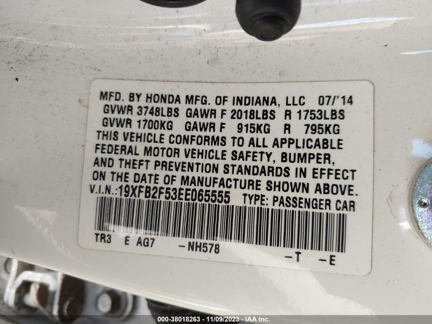 2014 HONDA CIVIC LX - 19XFB2F53EE065555