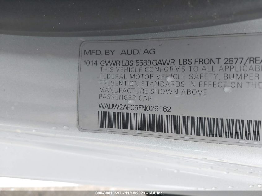 2015 AUDI S7 PREMIUM - WAUW2AFC5FN026162