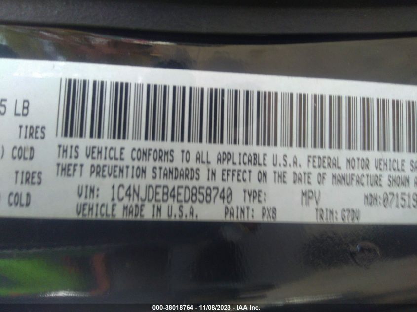 2014 JEEP COMPASS LATITUDE - 1C4NJDEB4ED858740