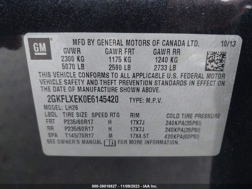 2014 GMC TERRAIN SLT - 2GKFLXEK0E6145420