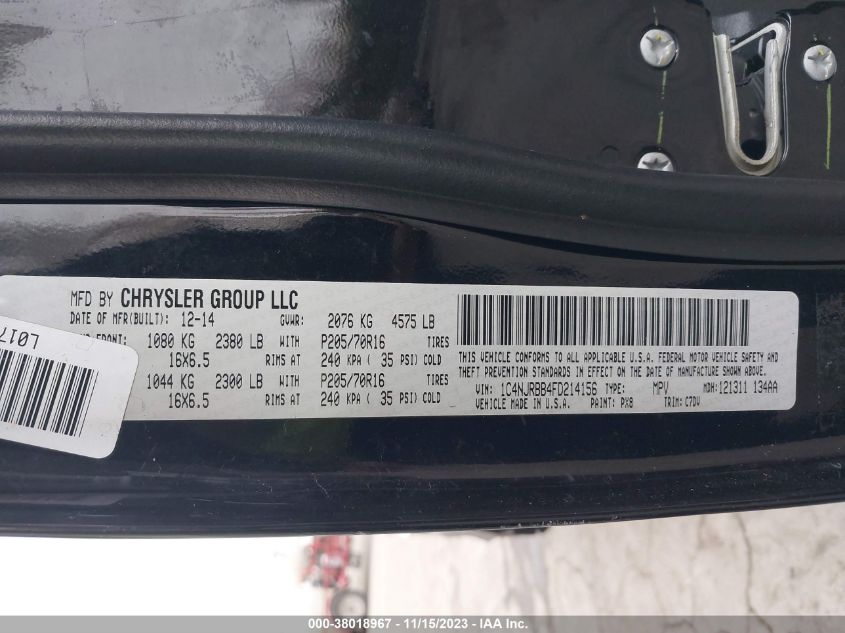 2015 JEEP PATRIOT SPORT - 1C4NJRBB4FD214156