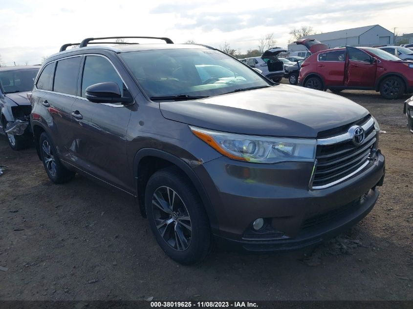 2016 TOYOTA HIGHLANDER XLE - 5TDJKRFH1GS248796