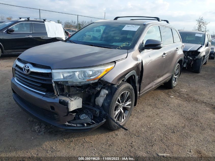 2016 TOYOTA HIGHLANDER XLE - 5TDJKRFH1GS248796