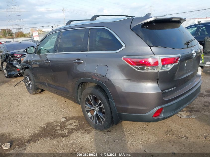 2016 TOYOTA HIGHLANDER XLE - 5TDJKRFH1GS248796