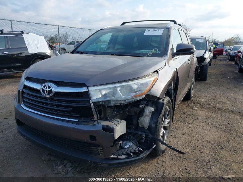 2016 TOYOTA HIGHLANDER XLE - 5TDJKRFH1GS248796