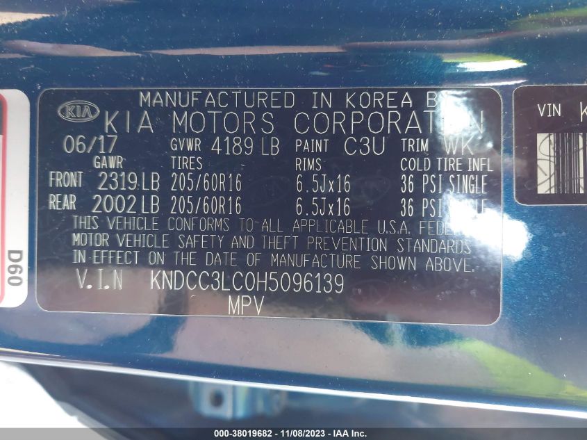 2017 KIA NIRO EX - KNDCC3LC0H5096139