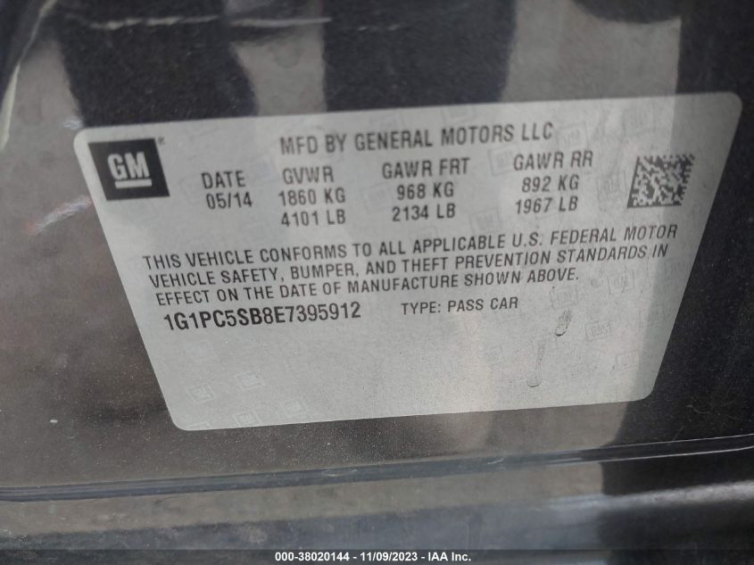 2014 CHEVROLET CRUZE 1LT - 1G1PC5SB8E7395912