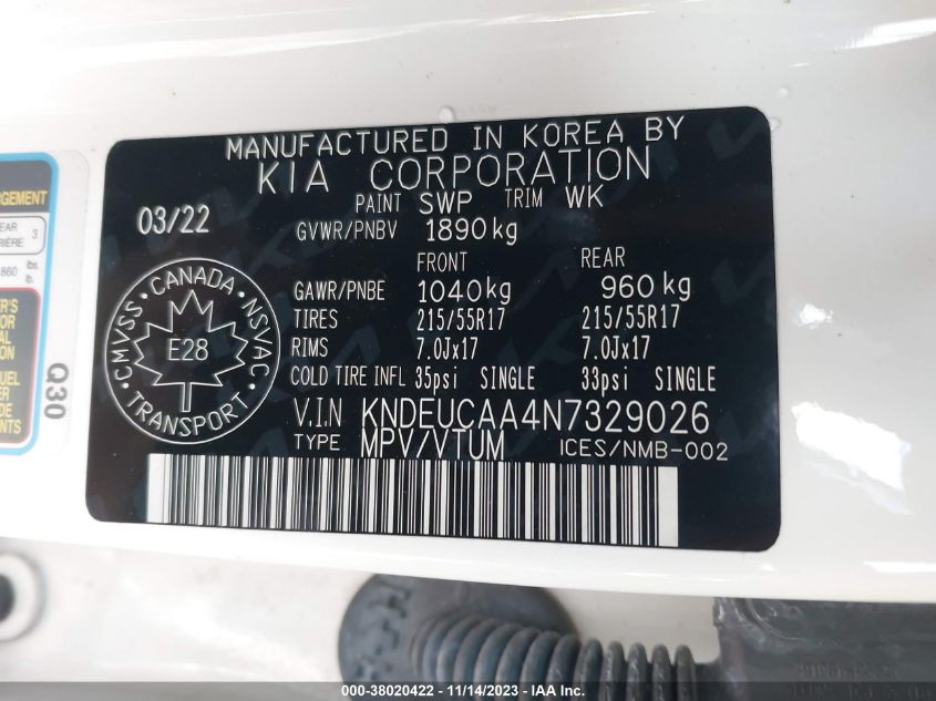 2022 KIA SELTOS EX - KNDEUCAA4N7329026