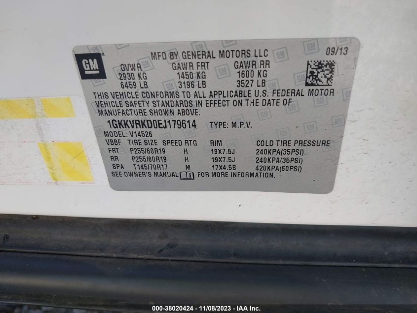2014 GMC ACADIA SLT-1 - 1GKKVRKD0EJ179614