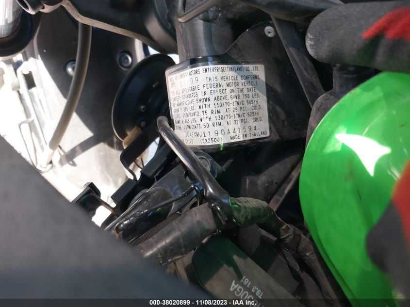 2009 KAWASAKI EX250 J JKAEXMJ119DA41594
