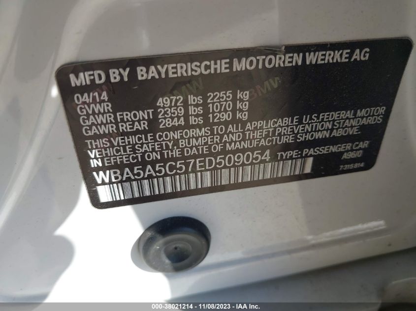2014 BMW 528I WBA5A5C57ED509054