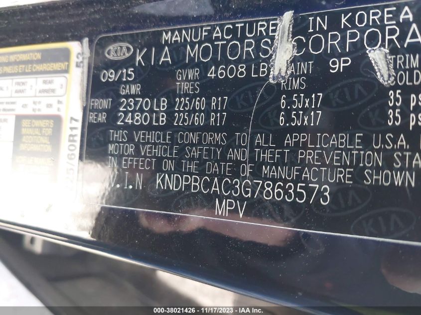 2016 KIA SPORTAGE LX - KNDPBCAC3G7863573