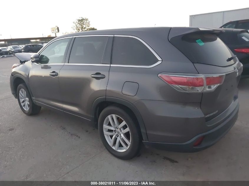 2015 TOYOTA HIGHLANDER LE - 5TDZARFH9FS010764
