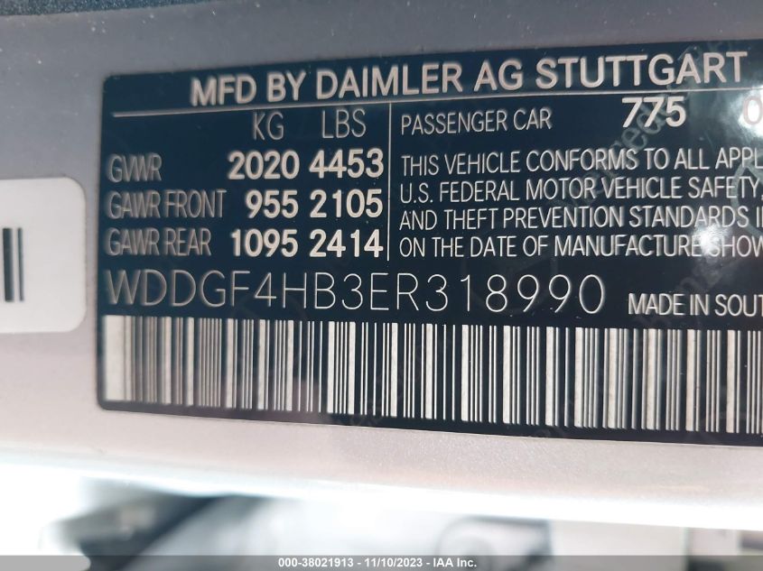 2014 MERCEDES-BENZ C 250 LUXURY/SPORT - WDDGF4HB3ER318990