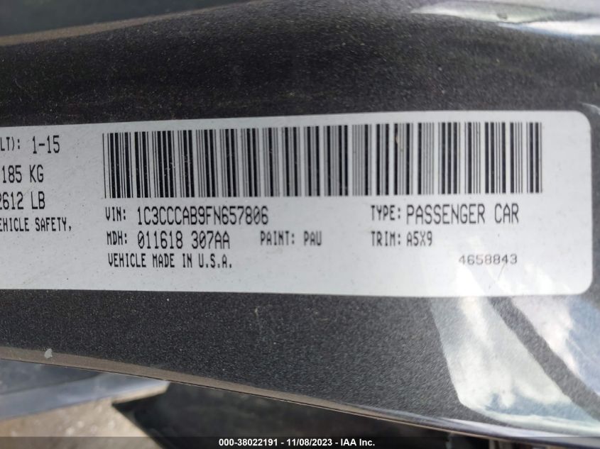 2015 CHRYSLER 200 LIMITED - 1C3CCCAB9FN657806
