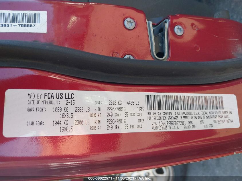 2015 JEEP PATRIOT SPORT - 1C4NJPBB6FD273911